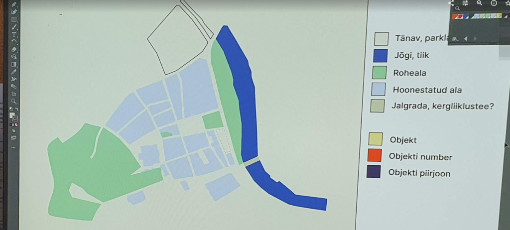 An initial sketch of the 'A Walk in Tartu' map